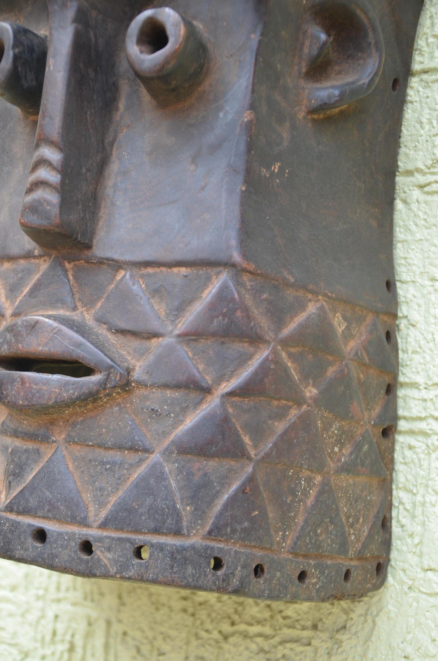 Bembe Helmet Mask | Authentic Congolese Tribal Wooden Carving | DRC Heritage Wall Art | Handcrafted Tribal Collector Sculpture