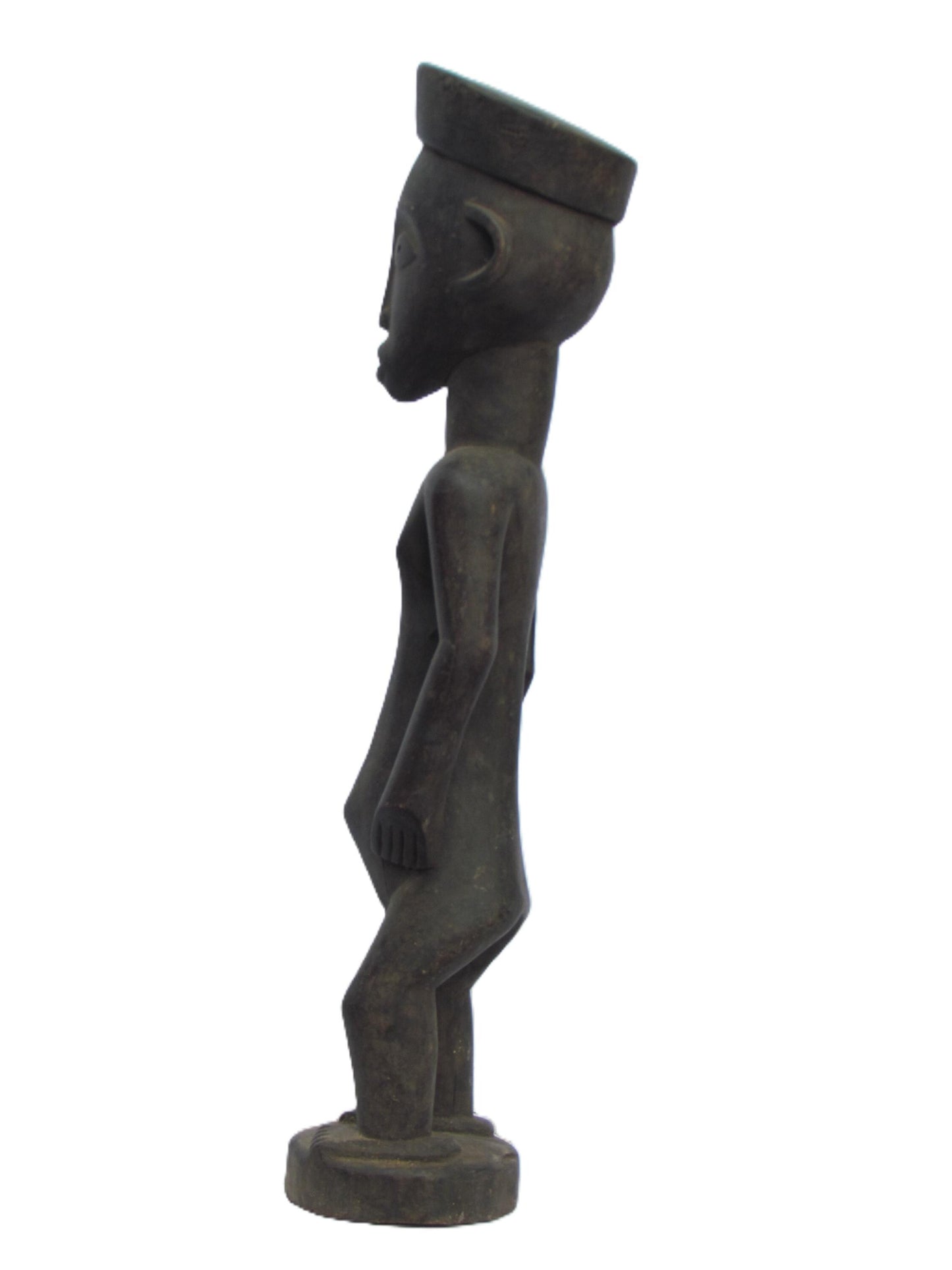Statue masculine Zande originale, sculpture primitive du Congo sculptée à la main, art tribal africain rare, figurine en bois d'Afrique centrale