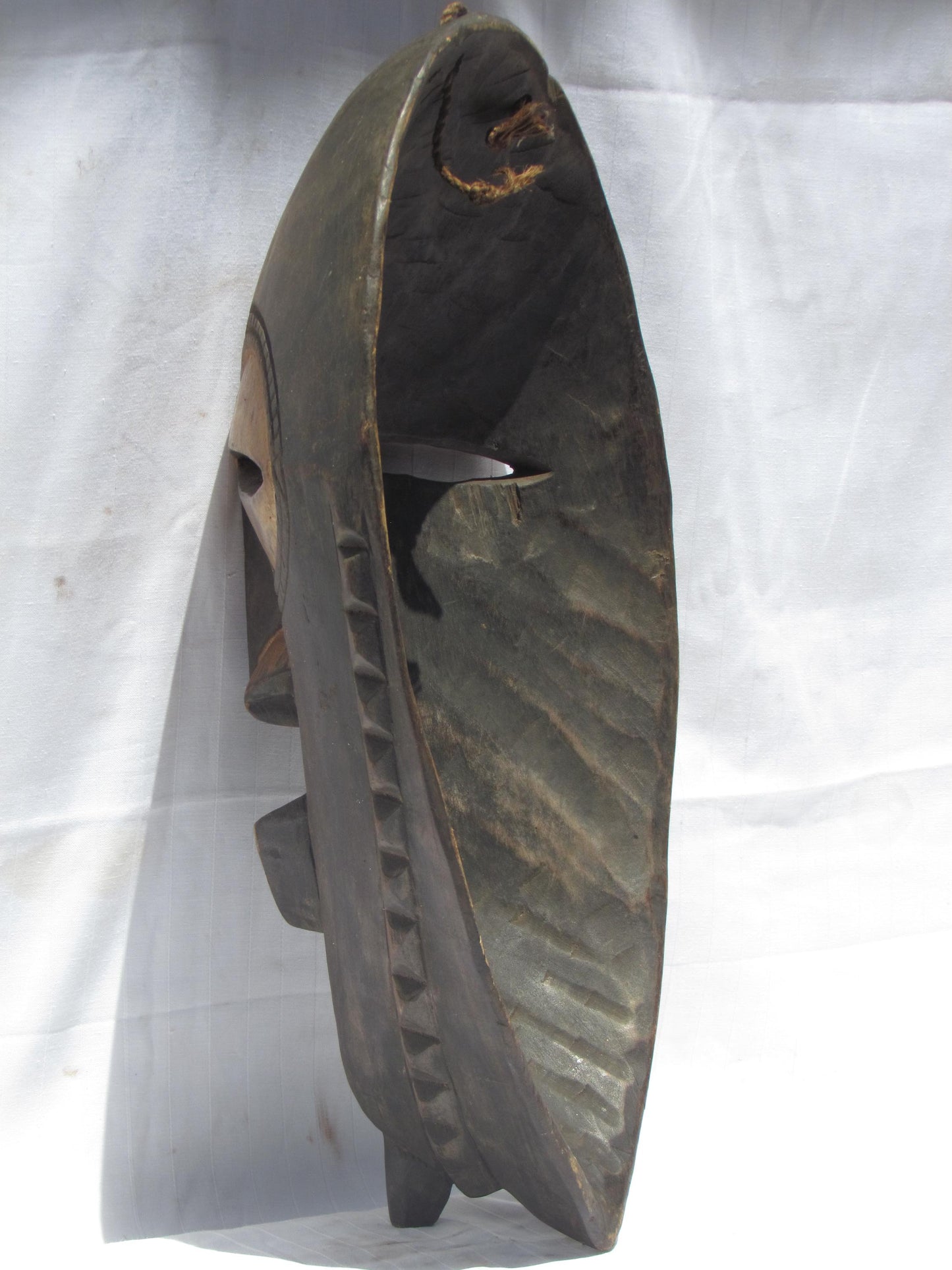 Vintage hand carved wall hanging African traditional wooden mask from D.R.C