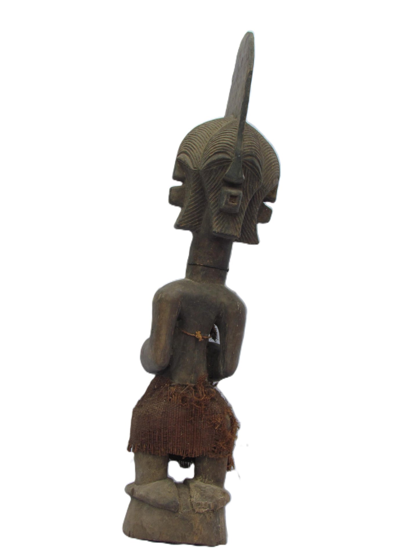 Statue tribale originale Songye à quatre visages, figurine Nkisi en bois sculptée à la main, sculpture du pouvoir ancestral de la RDC, années 1930