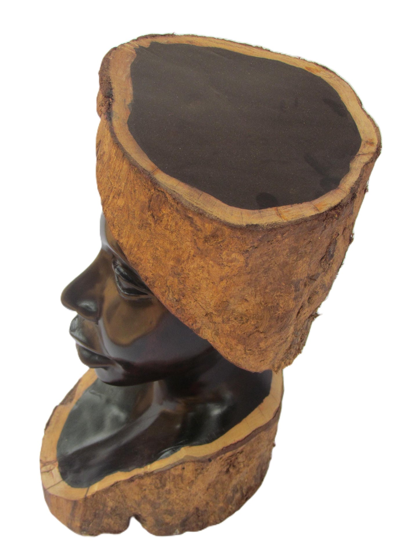 Sculpture africaine en ébène bicolore de Tanzanie.