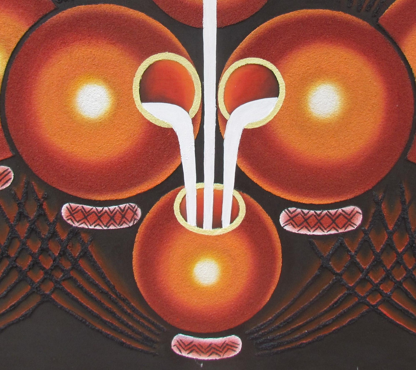 Impression d'art rwandais en calebasse, toile représentant un pot à lait africain, peinture traditionnelle Ikivuguto, décoration murale de salle à manger