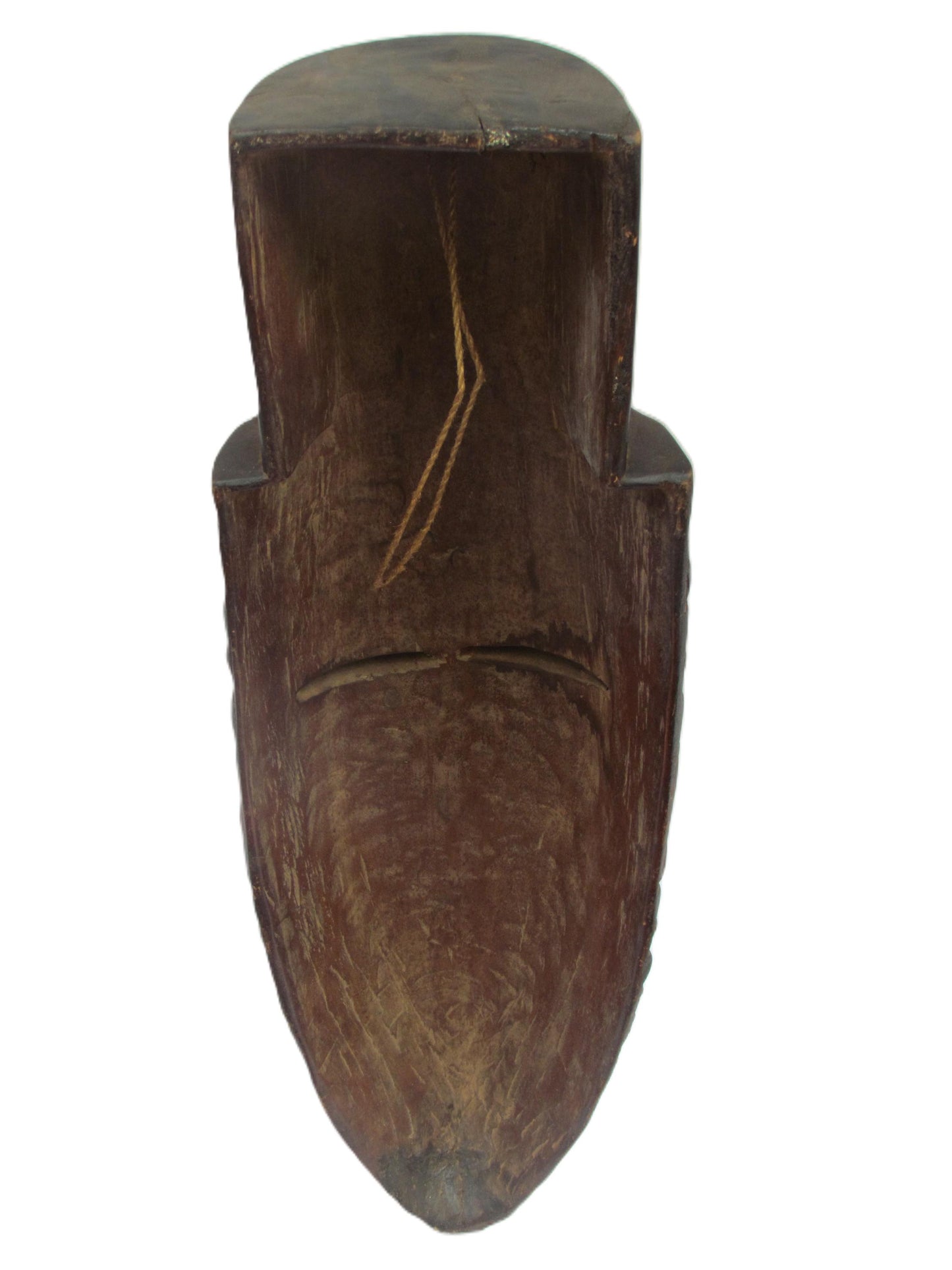 Rare African Brown Wooden mask from the Yela or Mbole - Congo.