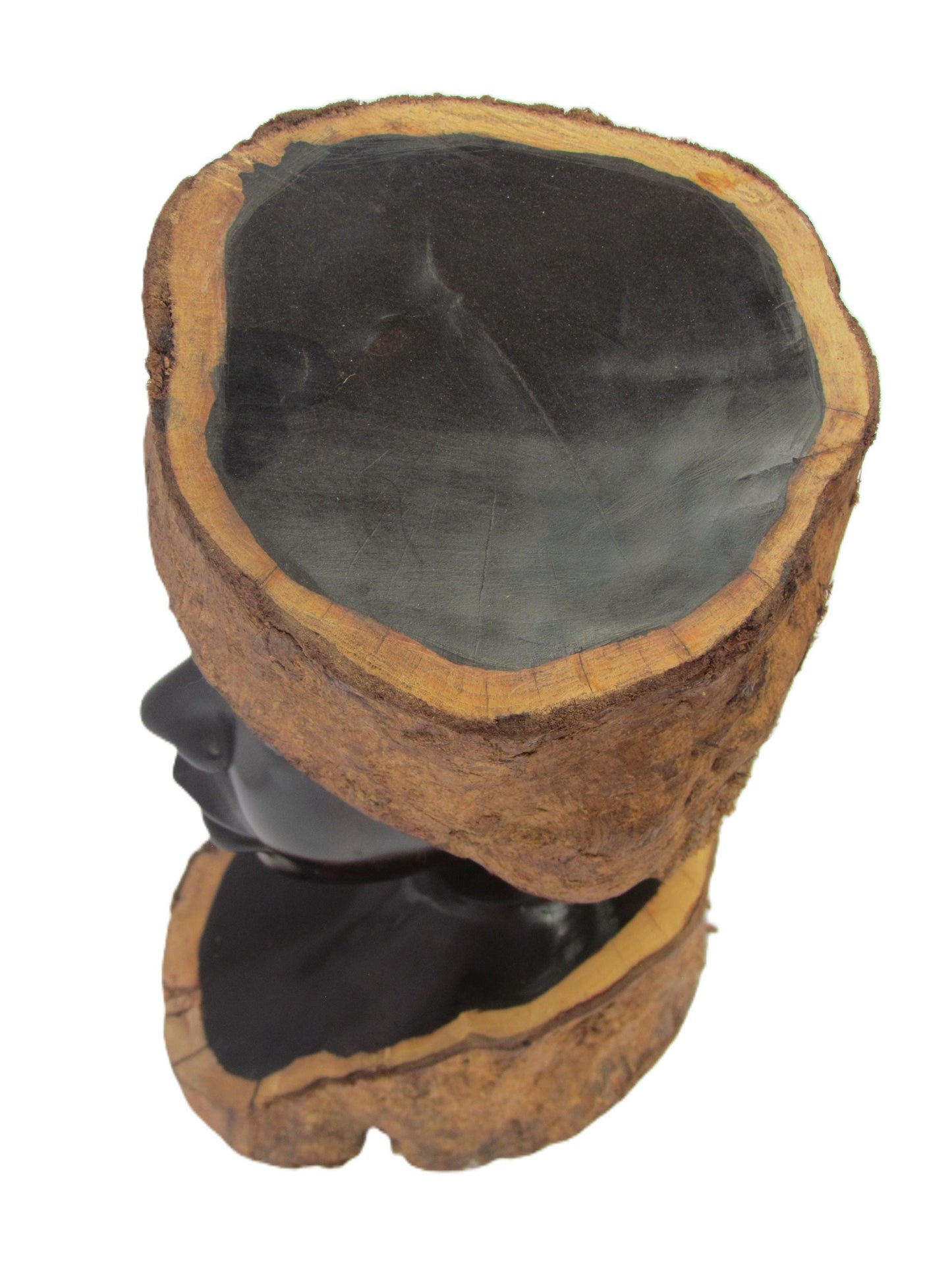 Sculpture africaine en ébène bicolore de Tanzanie.