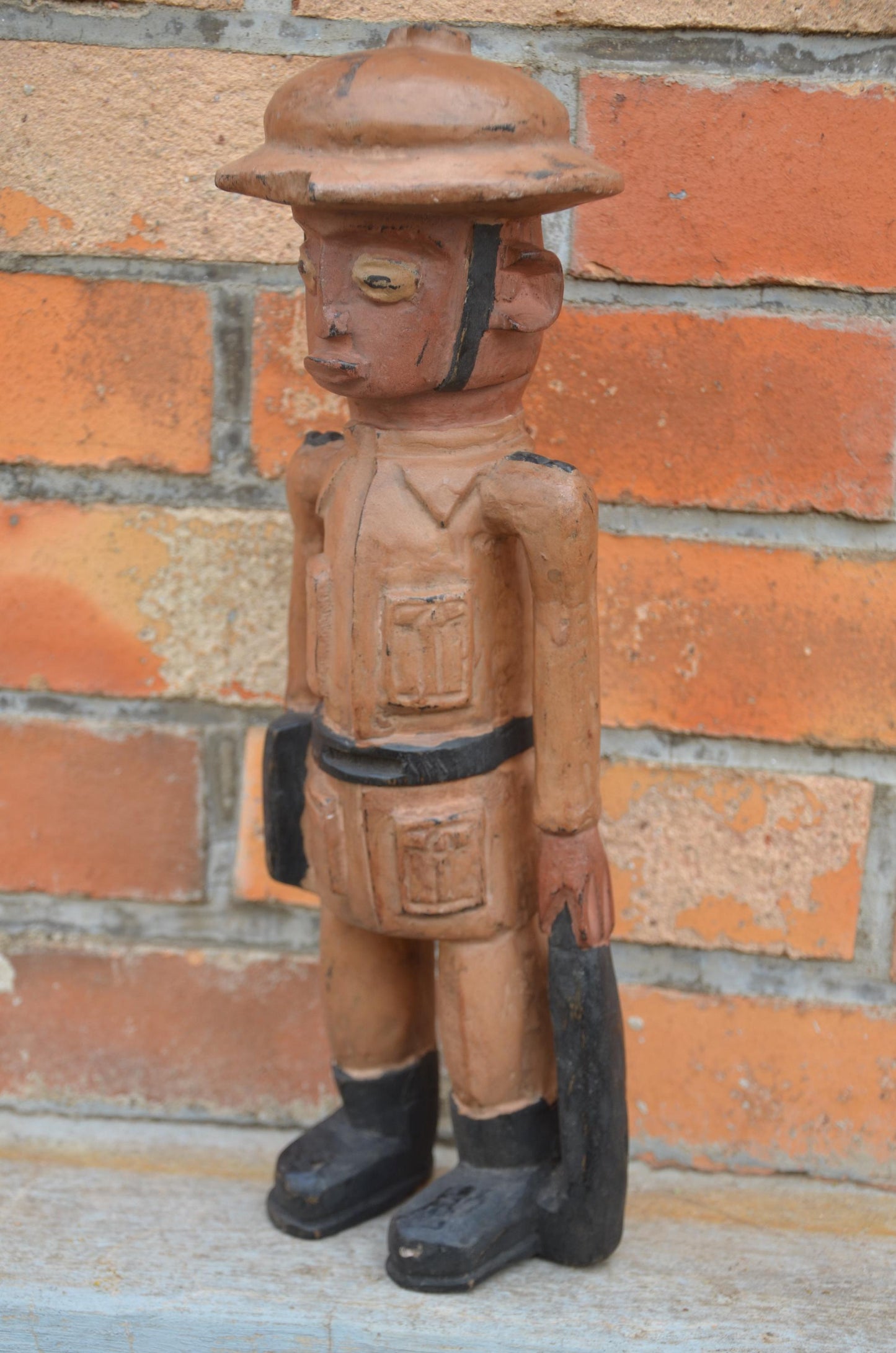 Authentic Colonial Master Statue | Historical African Folk Art