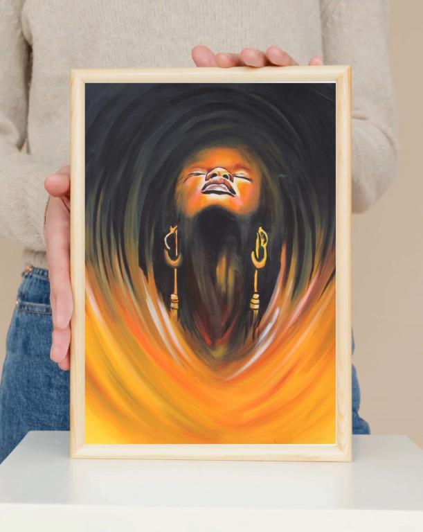 Décoration murale pour l'émancipation des femmes noires | Portrait de femme pleine de conscience | Décoration d'intérieur afrocentrique | Art de méditation pour femmes