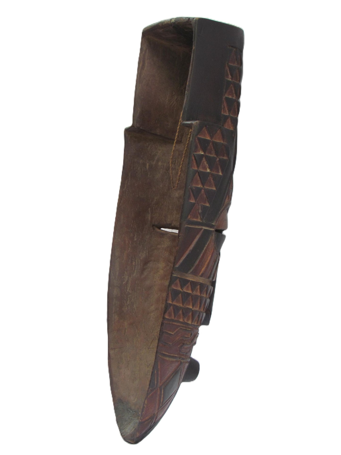 Rare African Brown Wooden mask from the Yela or Mbole - Congo.