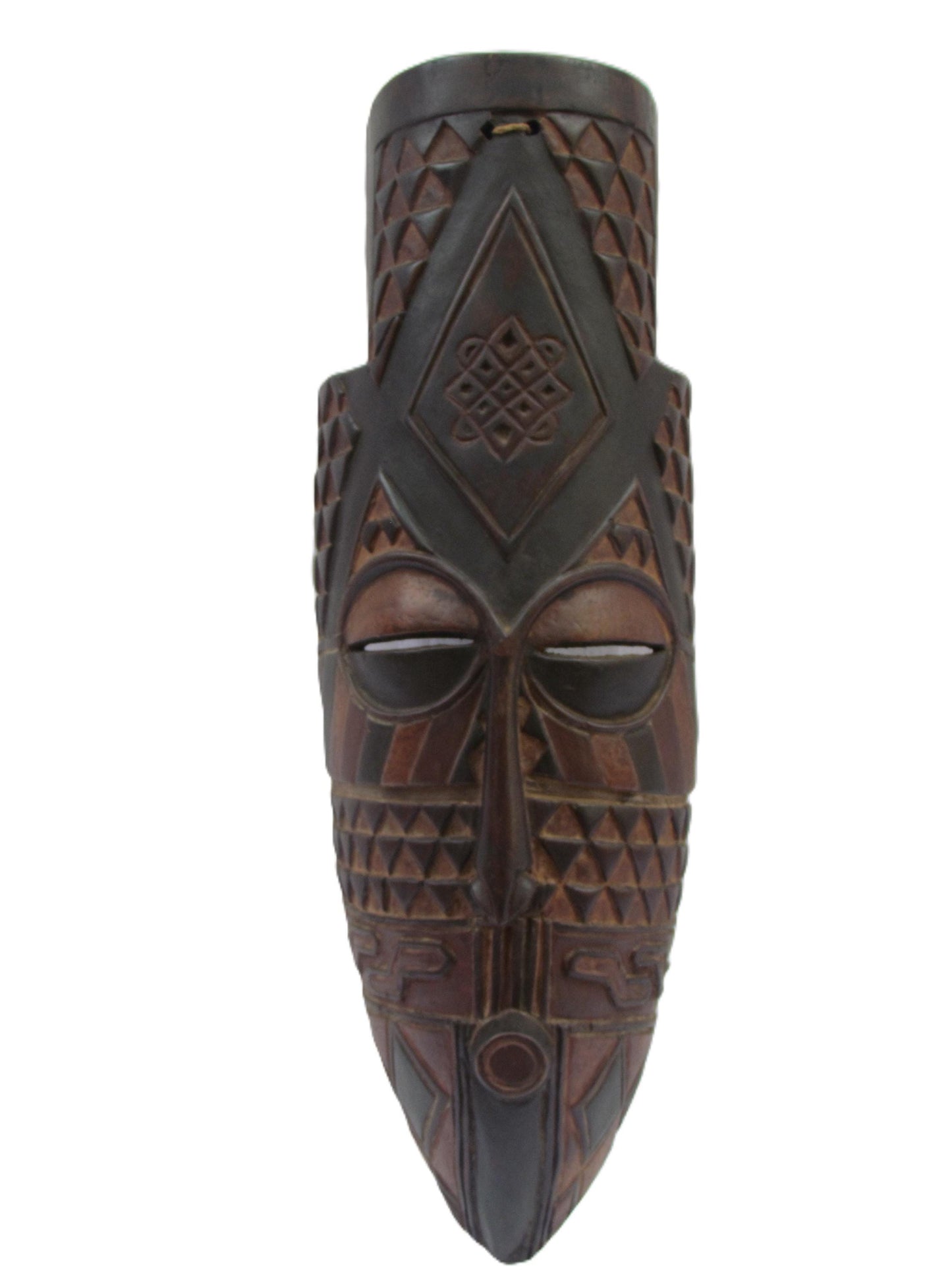Rare African Brown Wooden mask from the Yela or Mbole - Congo.