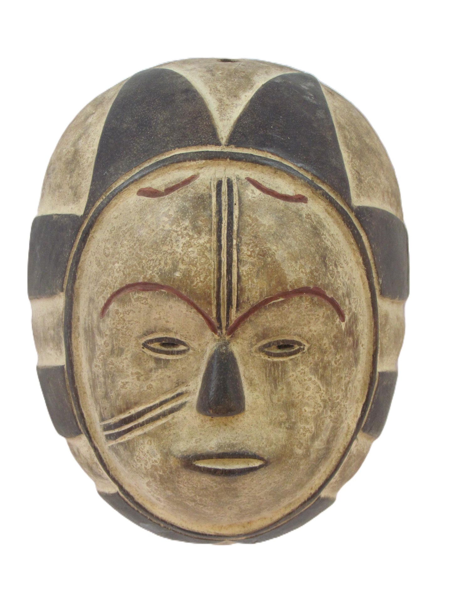 Punu or Bapunu White Face Mask from Gabon, Tribal Art, Hand carved from Gabon.