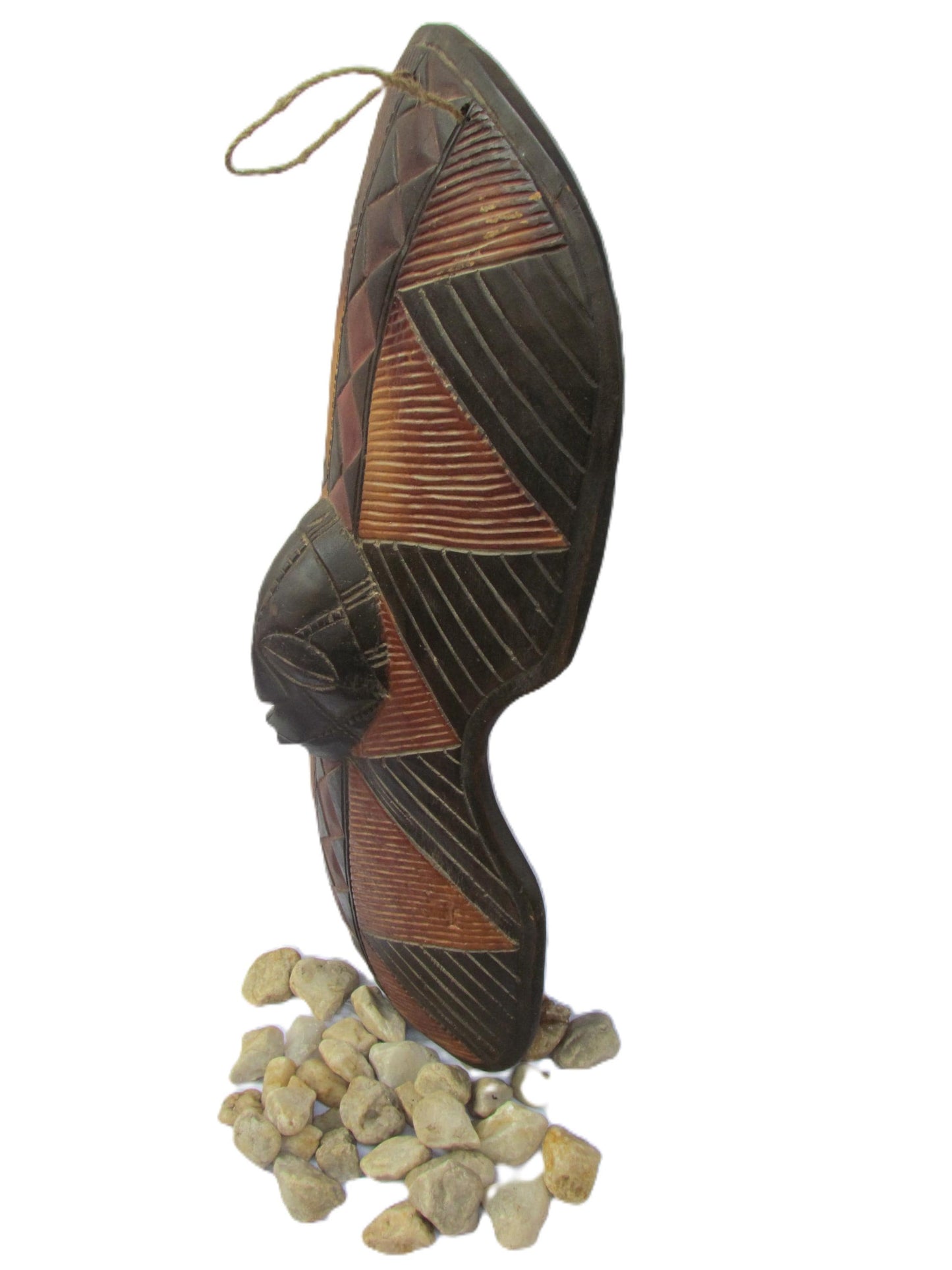 Luba Congo Mask Shield – Hand-Carved African Wall Art – Tribal Decor from DRC – Gallery-Quality Wood Sculpture