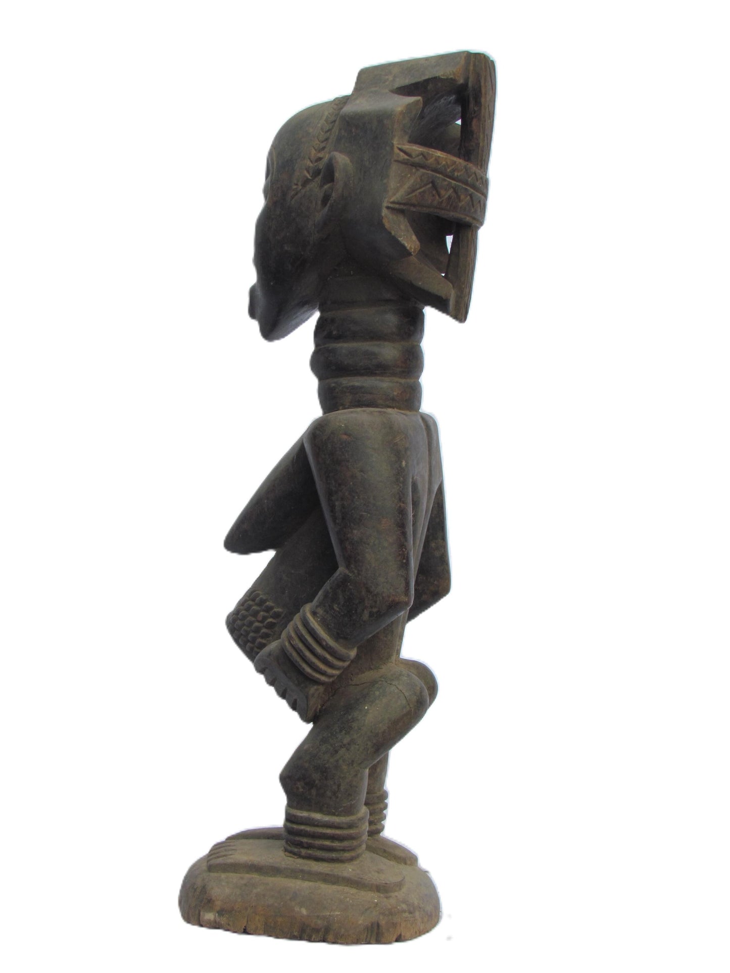 Luba Court Figure | Hand-Carved Wood Female Statue | Congo Ancestral Royalty Art