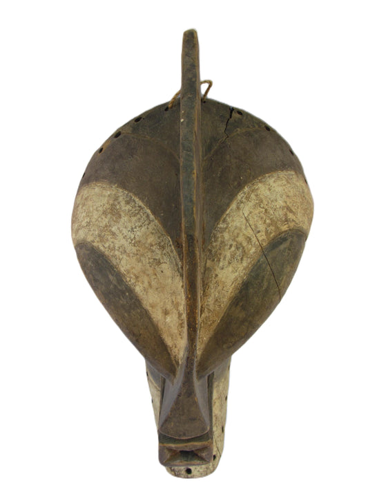 Songye Mask | Large Authentic Congolese Tribal Art | Hand-Carved Wood Ritual Wall Sculpture