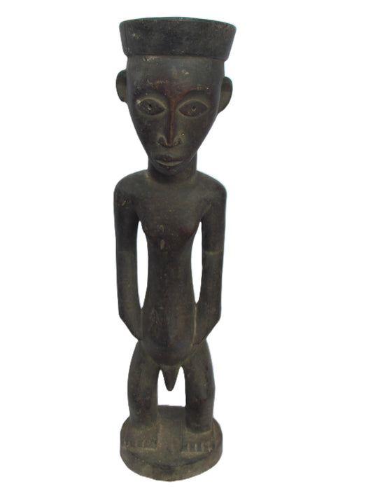Zande Male Statue | Hand-Carved Wood Primitive Figure | Congo Ancestral Tribal Art