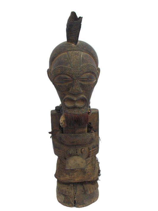 Large Songye Kifwebe Figure – 33" Manjiante Spirit Statue – Congo Tribal Art