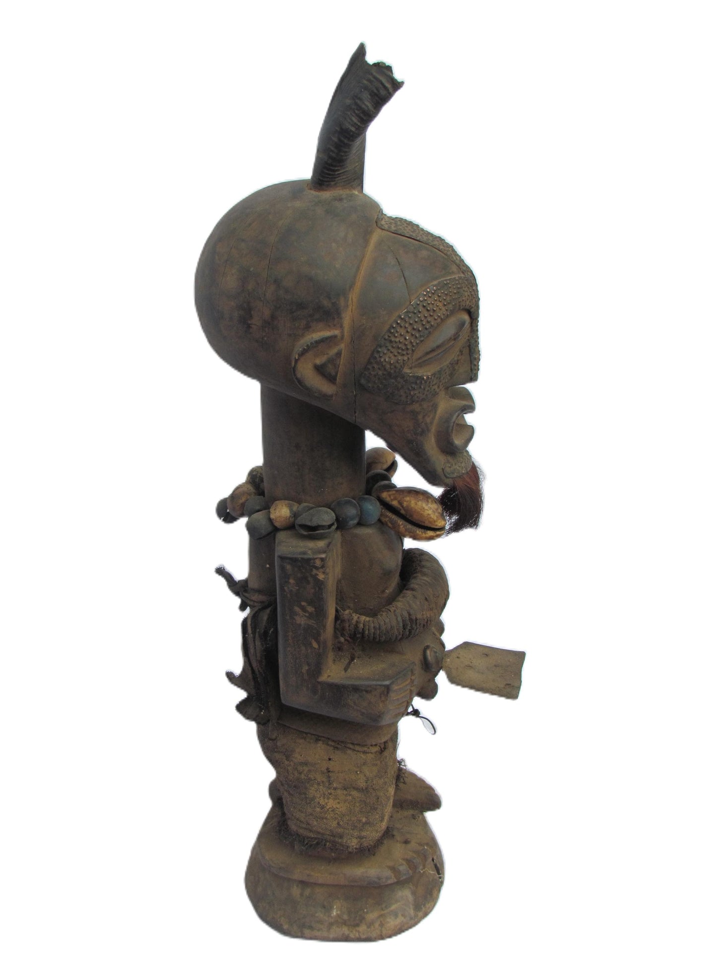 Large Songye Kifwebe Figure – 33" Manjiante Spirit Statue – Congo Tribal Art