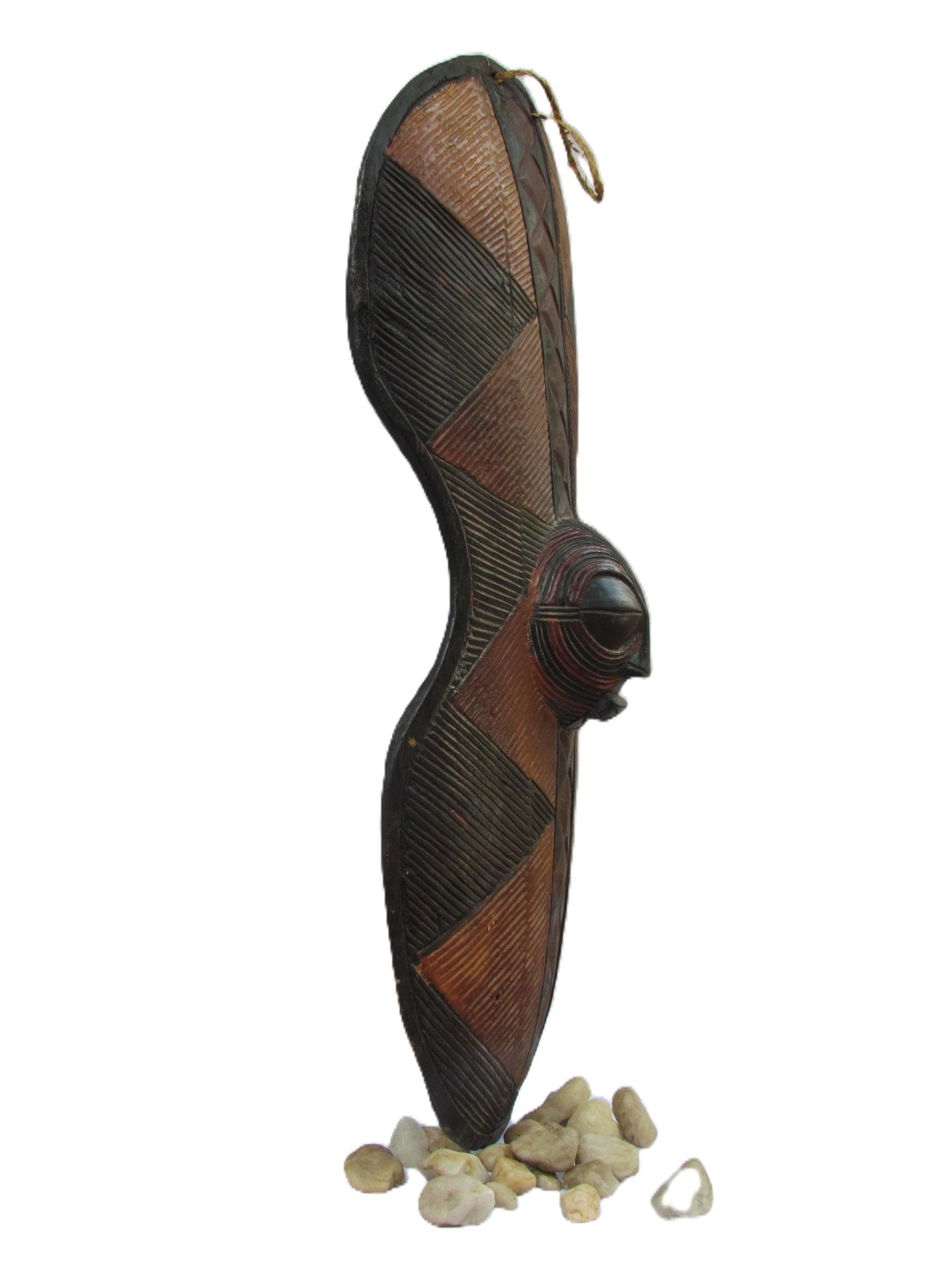 Luba War Shield Congo | African Tribal Wall Art | Geometric Wood Shield