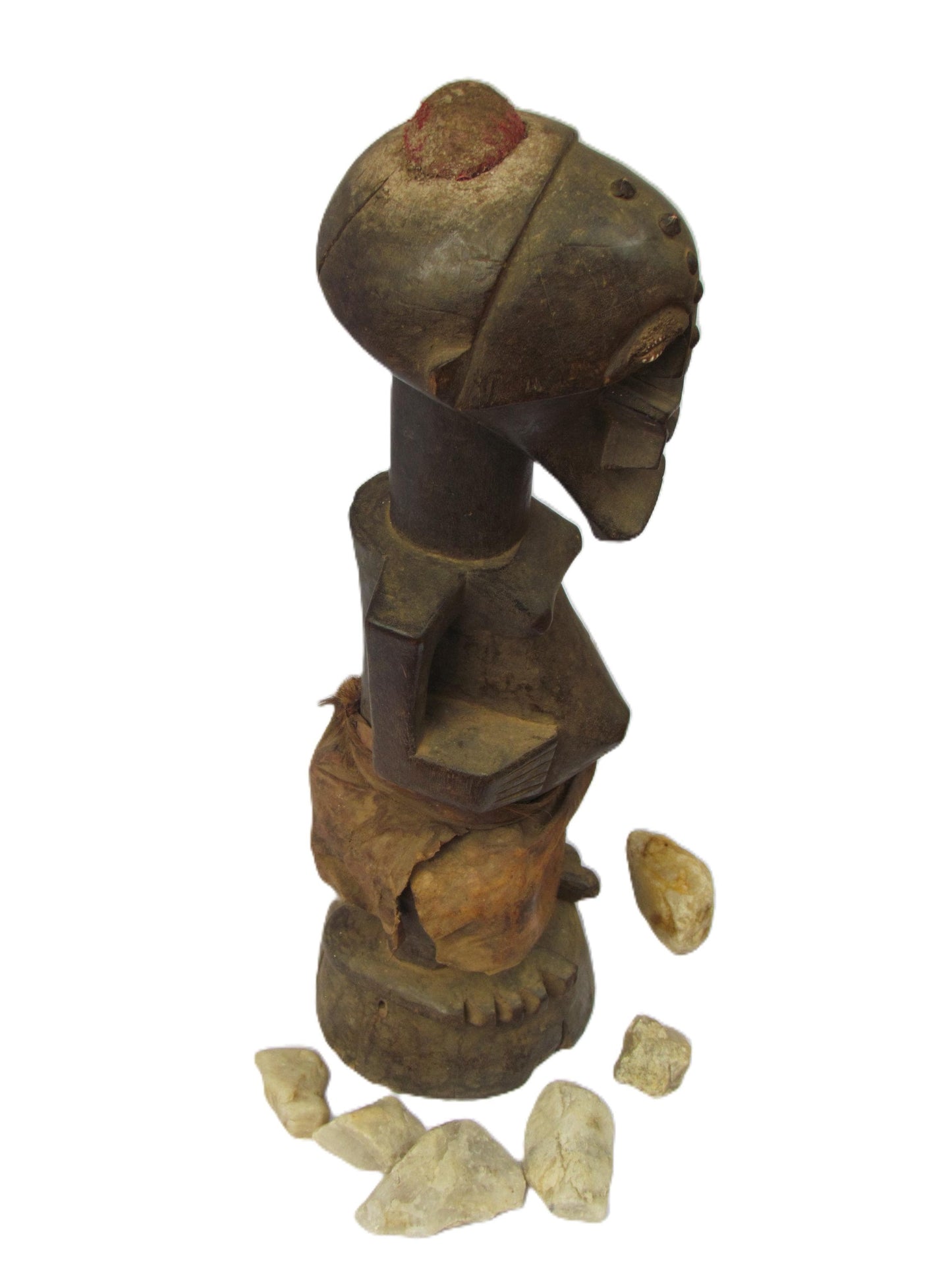 Songye Nkisi Power Figure – 24" Hand-Carved Wood – 1930s Congo Tribal Male Art