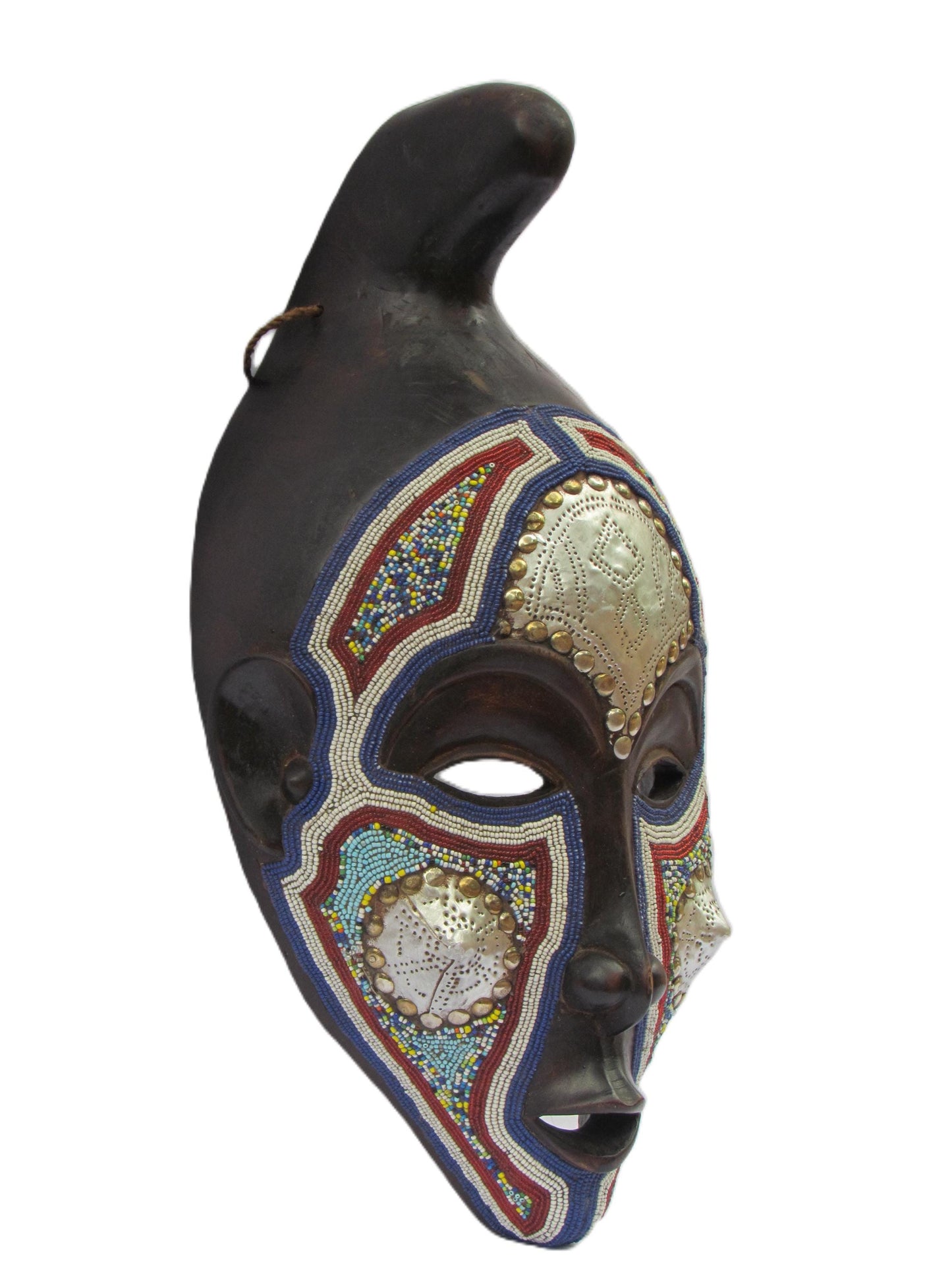 Kumu Mask – Geometrically Abstract Wood Wall Art – Kisangani Congo Tribal Art