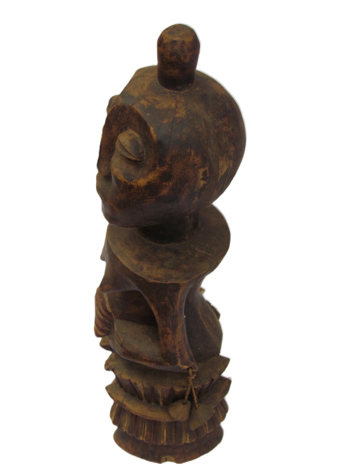 Lega Janus Statue – Two-Faced African Wood Sculpture – Congo Bwami Society Art