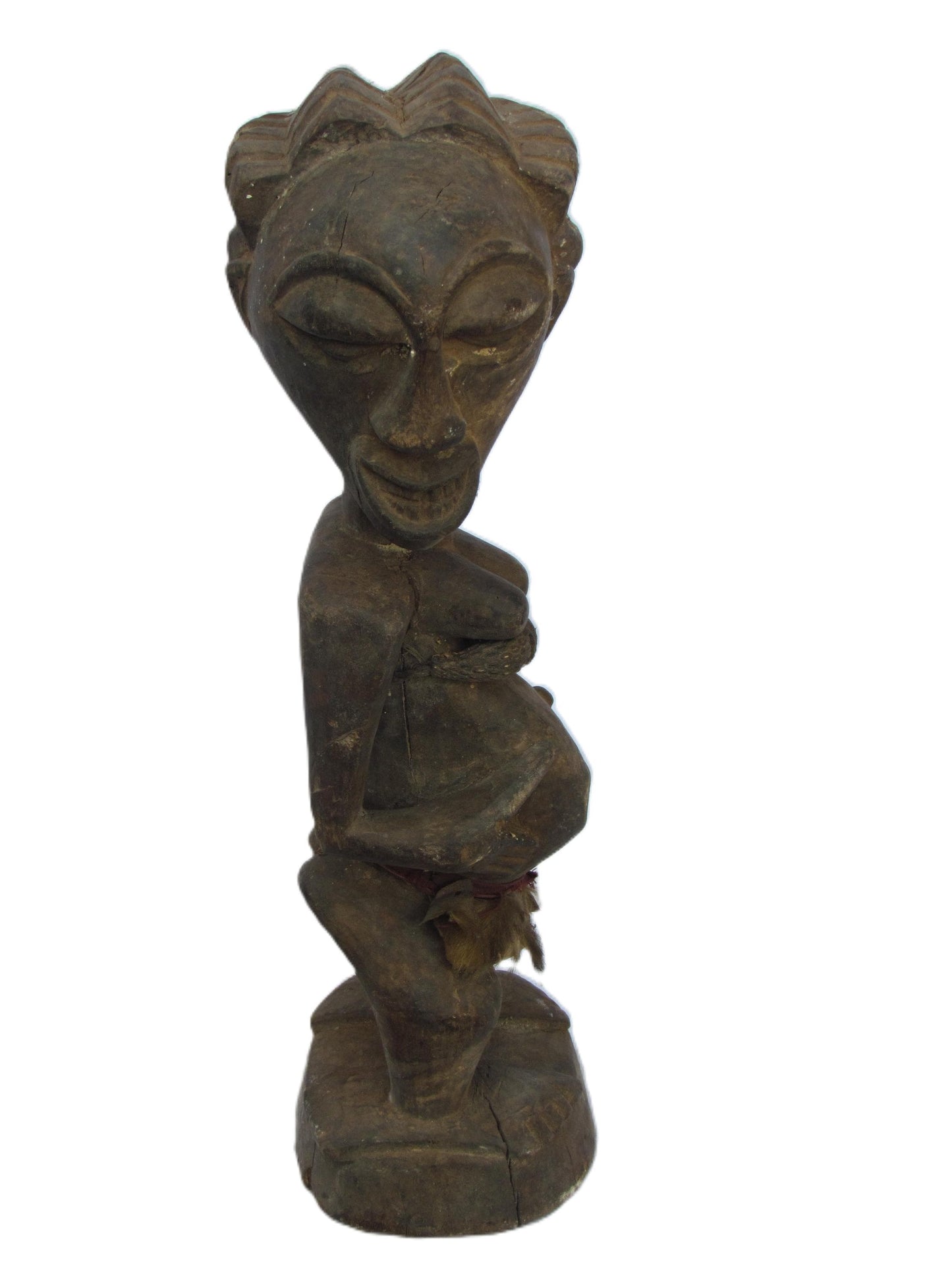 Vintage Female Songye Statue – Kongolo Congo Wood Sculpture – African Ritual Art