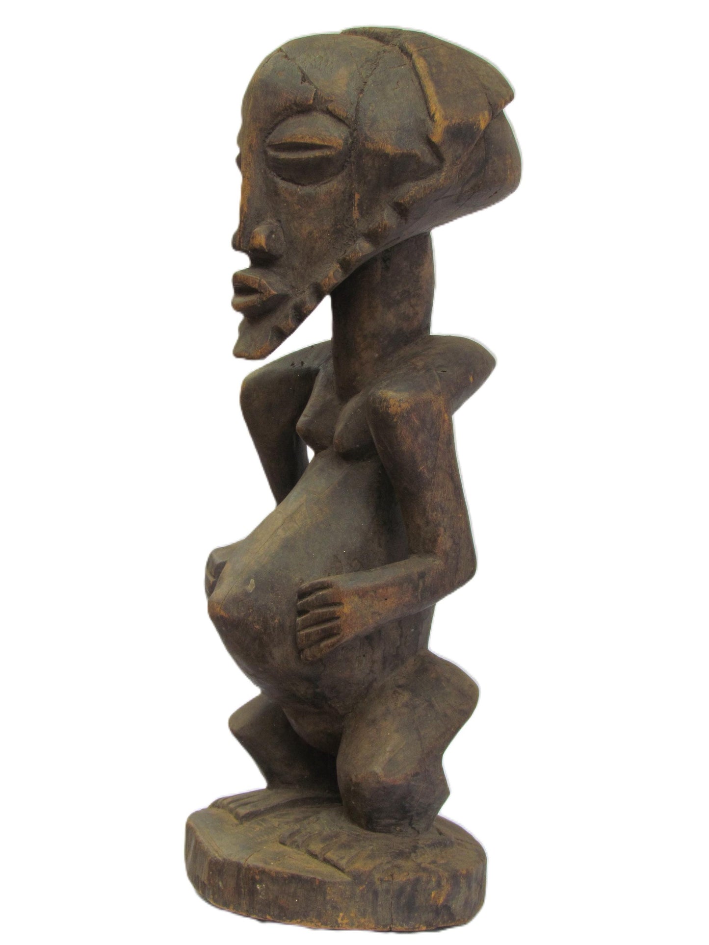 Antique Bembe Female Figure – Congo Tribal Wood Statue – African Ancestor Art