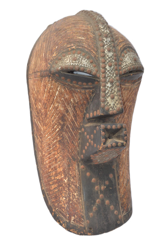 Songye Tribal Mask – Hand-Carved Wood Wall Decor – Congo African Ritual Art