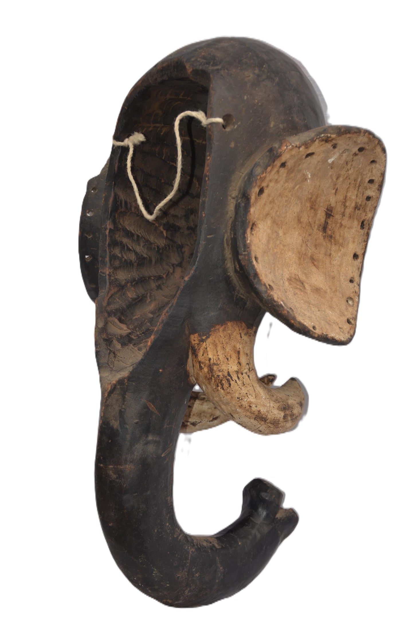 African Elephant Mask – Hand-Carved Wood Tribal Wall Art – Safari Home Decor