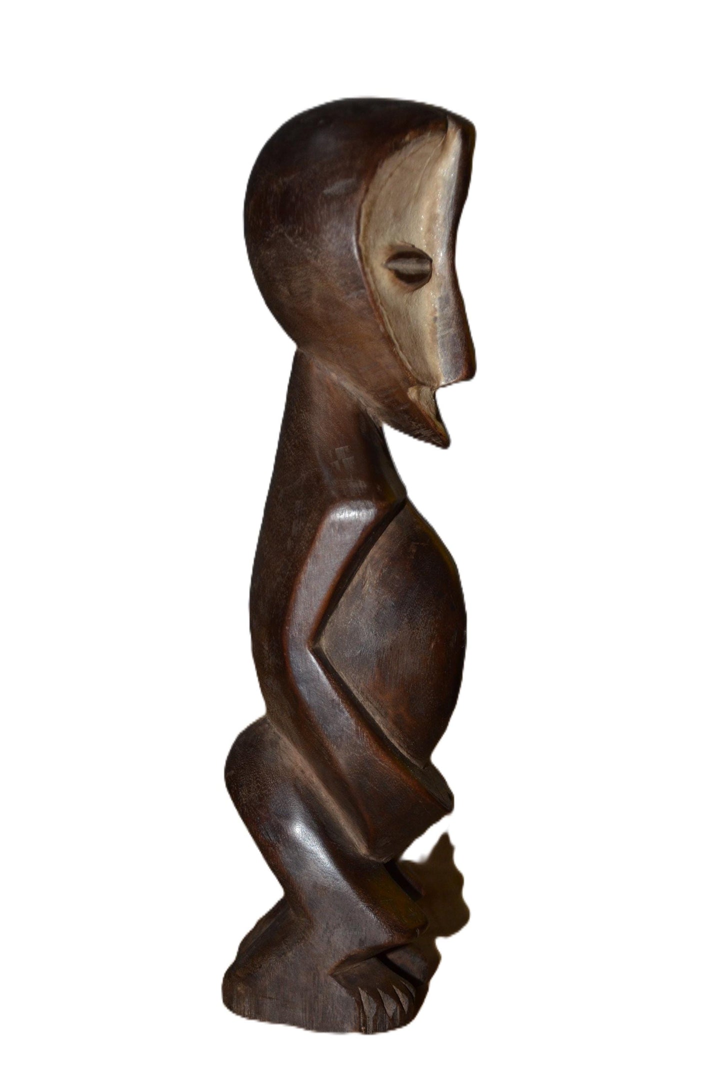 Authentic Lega Statue – Hand-Carved Wood Figure – Congo Bwami Society Art