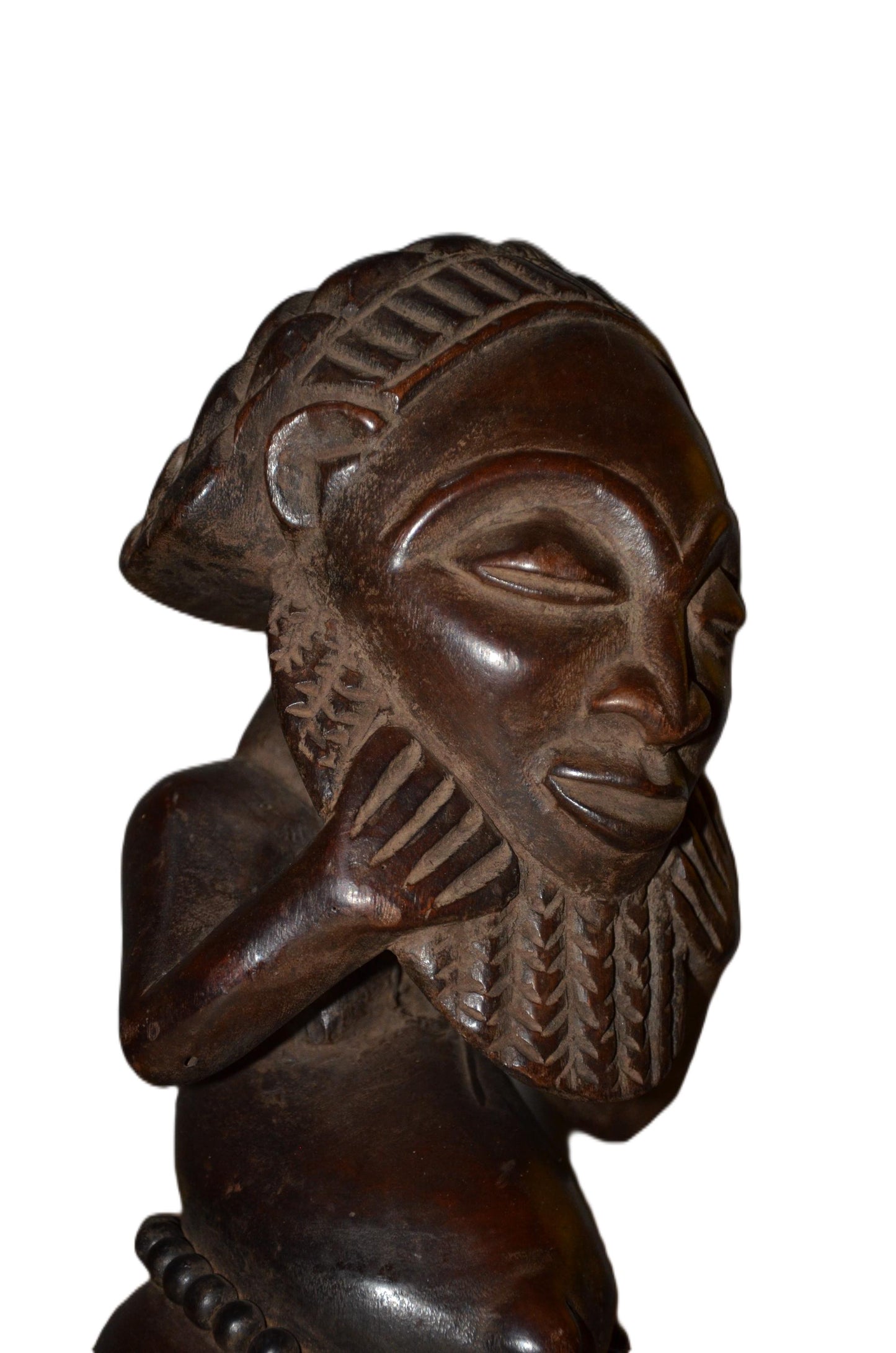 Authentic Kumu Statue – African Tribal Art – Hand-Carved Congo Wood Figurine
