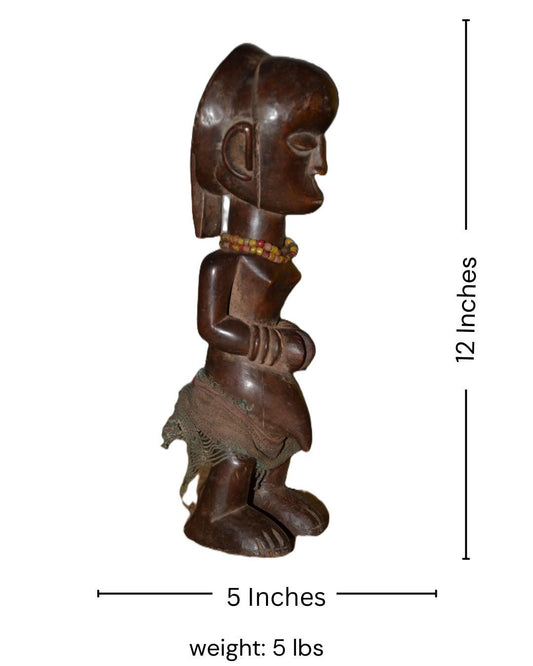 Authentic Yoruba Maternal Figure – African Fertility Statue – Nigerian Wood Art