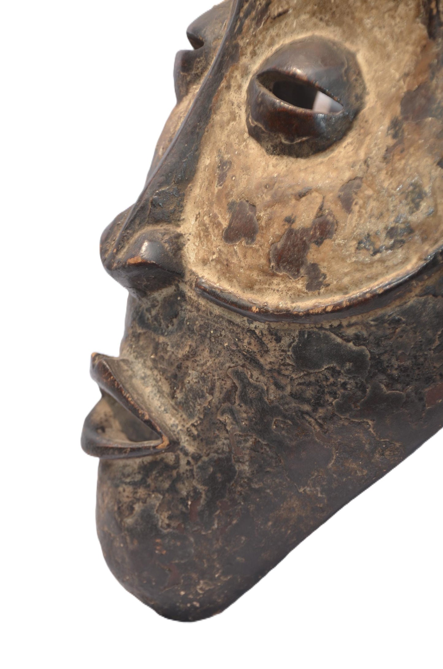 Chokwe Tribal Mask – Hand-Carved Wood Wall Decor – Congo African Ritual Art