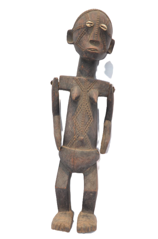 Authentic Tabwa Female Statue – African Tribal Art – Hand-Carved Congo Figurine