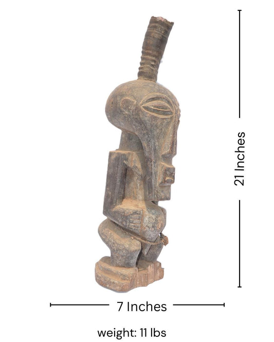 Authentic Songye Statue – African Tribal Art – Hand-Carved Congo Wood Sculpture