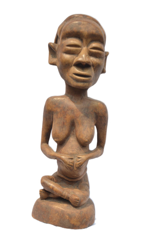 Authentic Hemba Statue – African Tribal Art – Hand-Carved Congo Ancestor Art