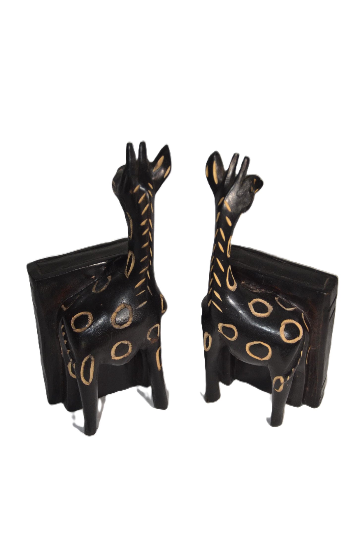 Handcrafted Zebra Bookends – Pair of Wooden Safari Book Holders – Africa Art