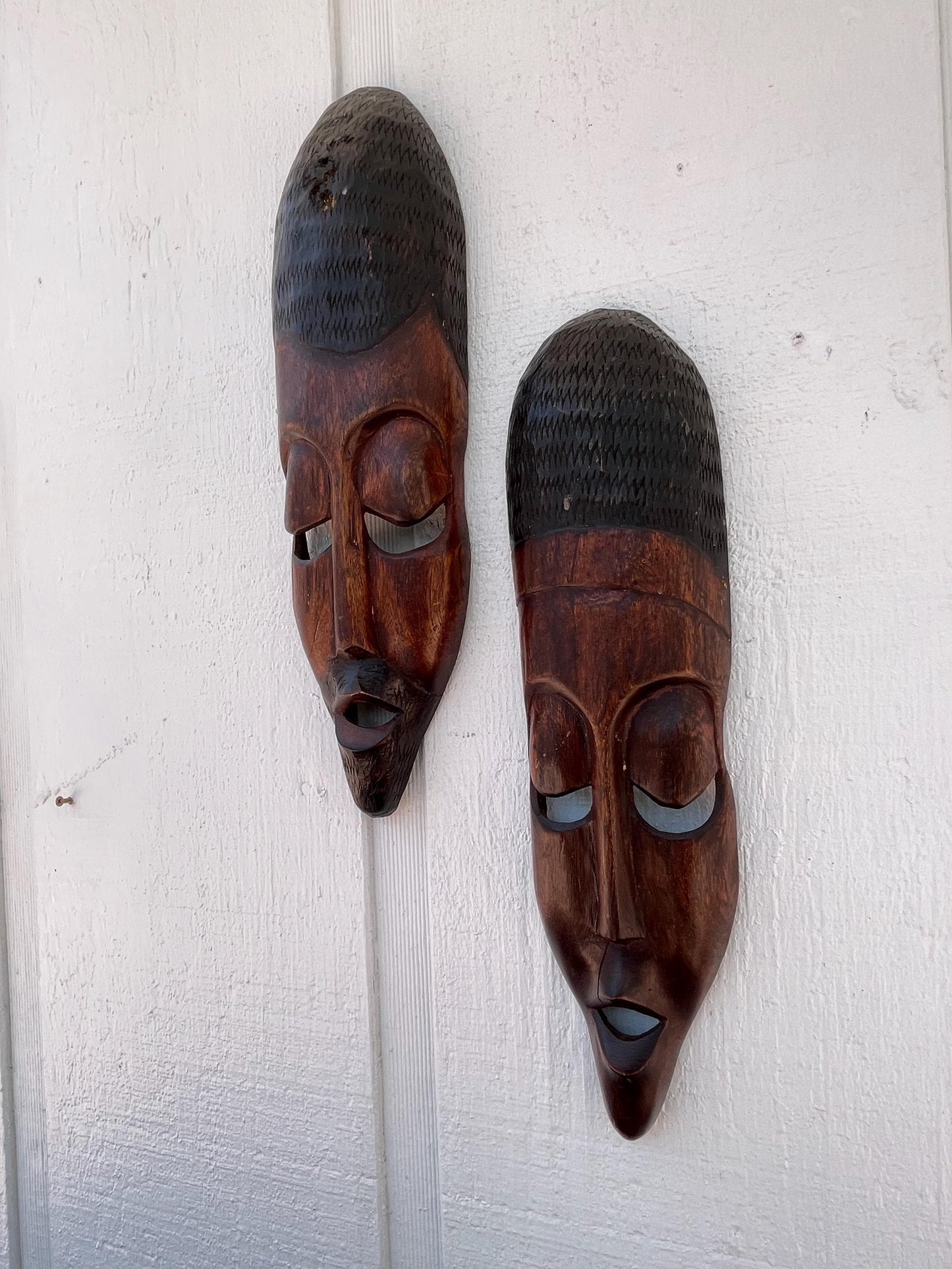 Basinga King Queen Masks, African Tribal Wall Decor, Congo Art Set