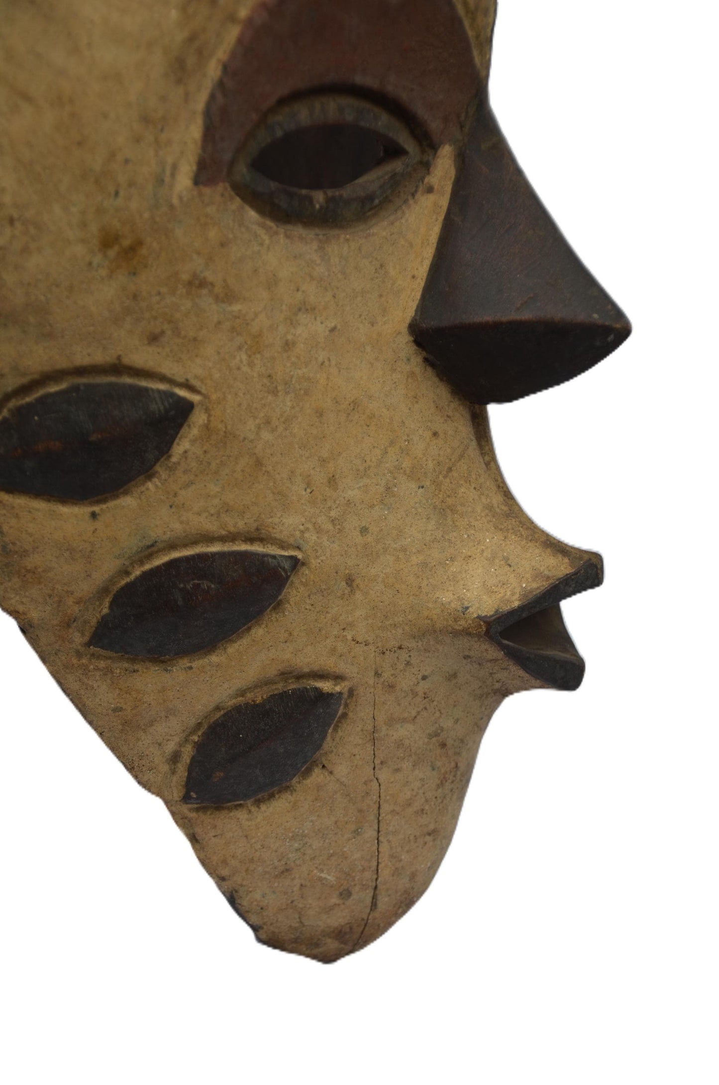 Bakuba Mask – 20" Hand-Carved Wood Wall Art – Congo Kuba Kingdom Tribal Decor