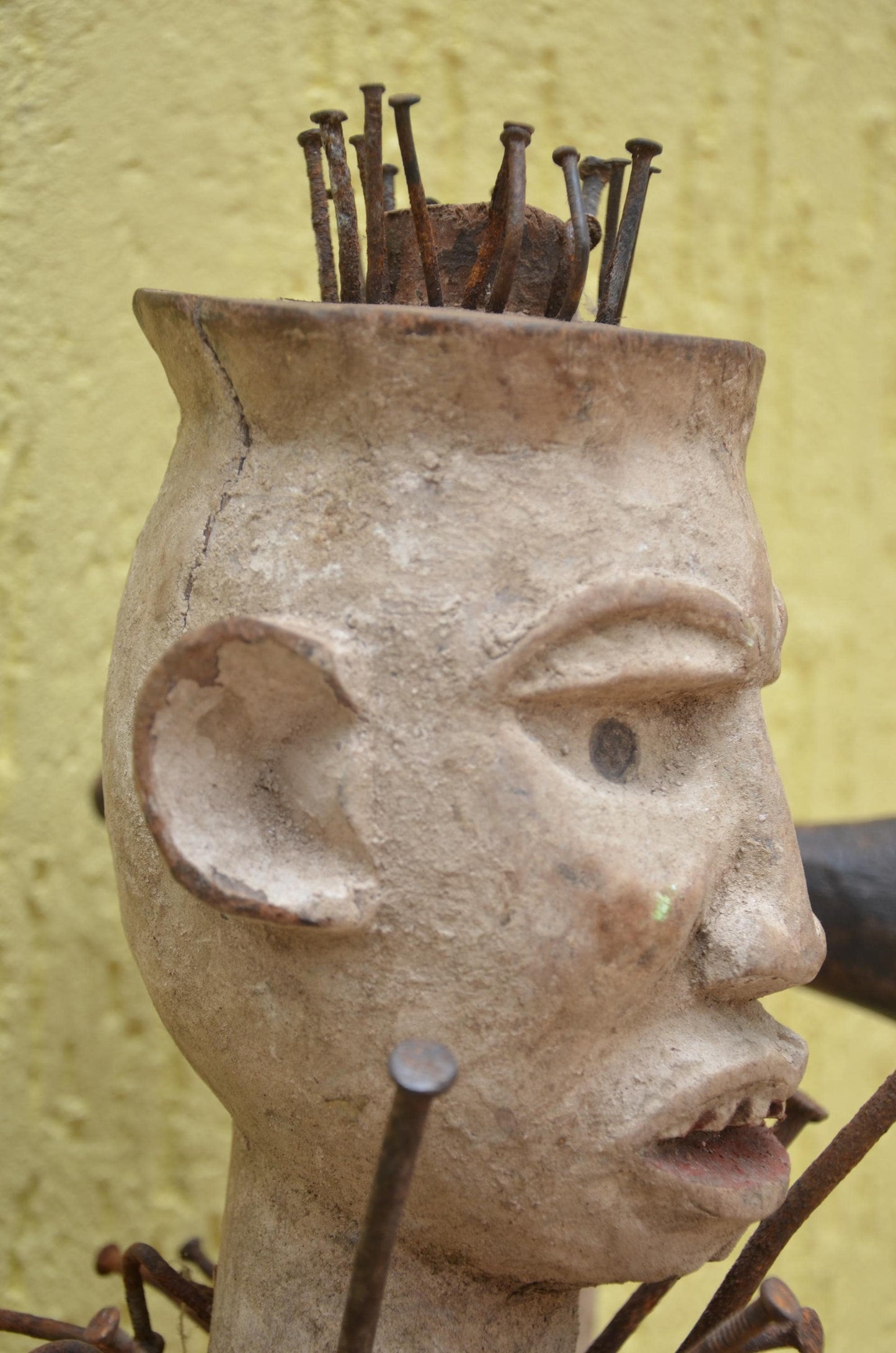 Large Kongo Power Figure – 22" Nkisi Nkondi Nail Statue – African Ritual Art