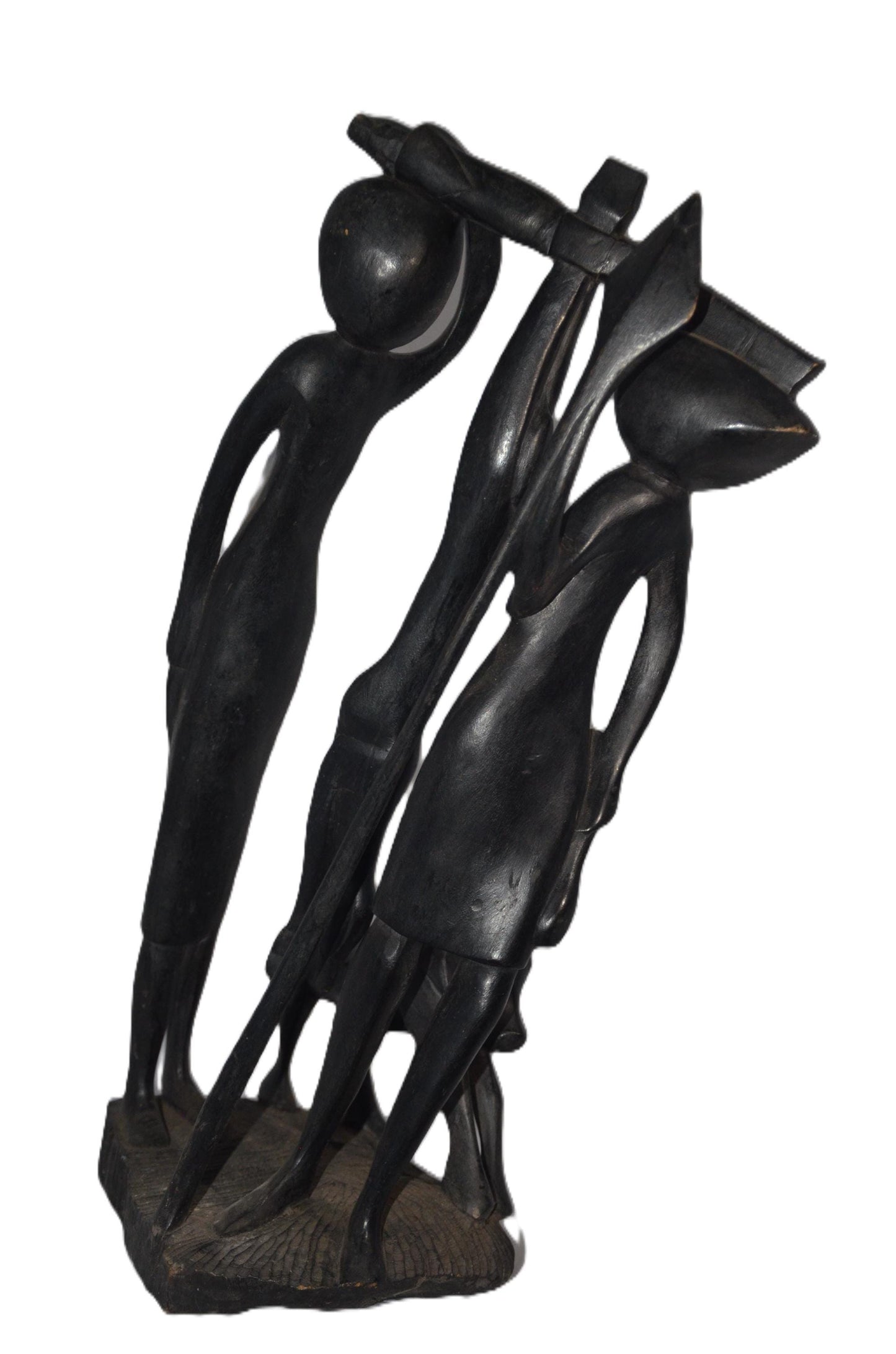 Makonde Family Tree Statue – 20" Ebony Wood Carving – Tanzania Tribal Art