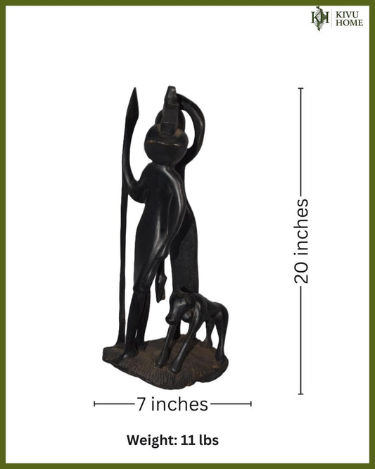 Makonde Family Tree Statue – 20" Ebony Wood Carving – Tanzania Tribal Art