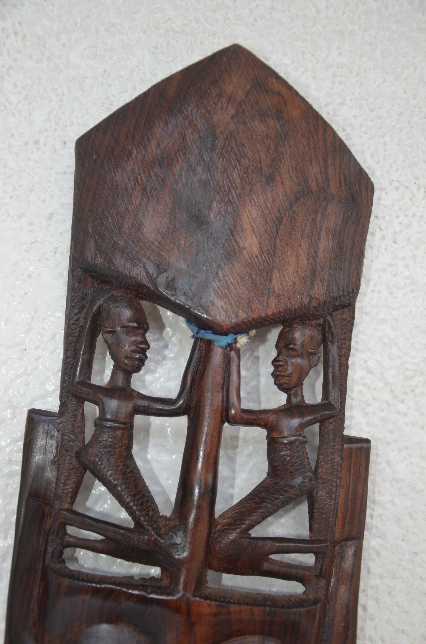 Sukuma Tribe Ebony Wood Village Art – 33" Hand-Carved Tanzanian Wall Sculpture