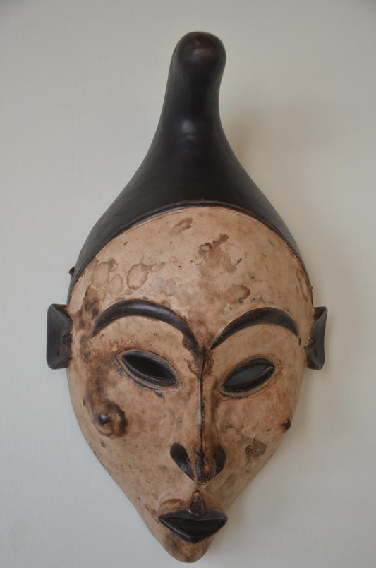 Kongo Phemba Mask – 23" Maternity Spirit Wall Decor – Congo Tribal Wood Mask