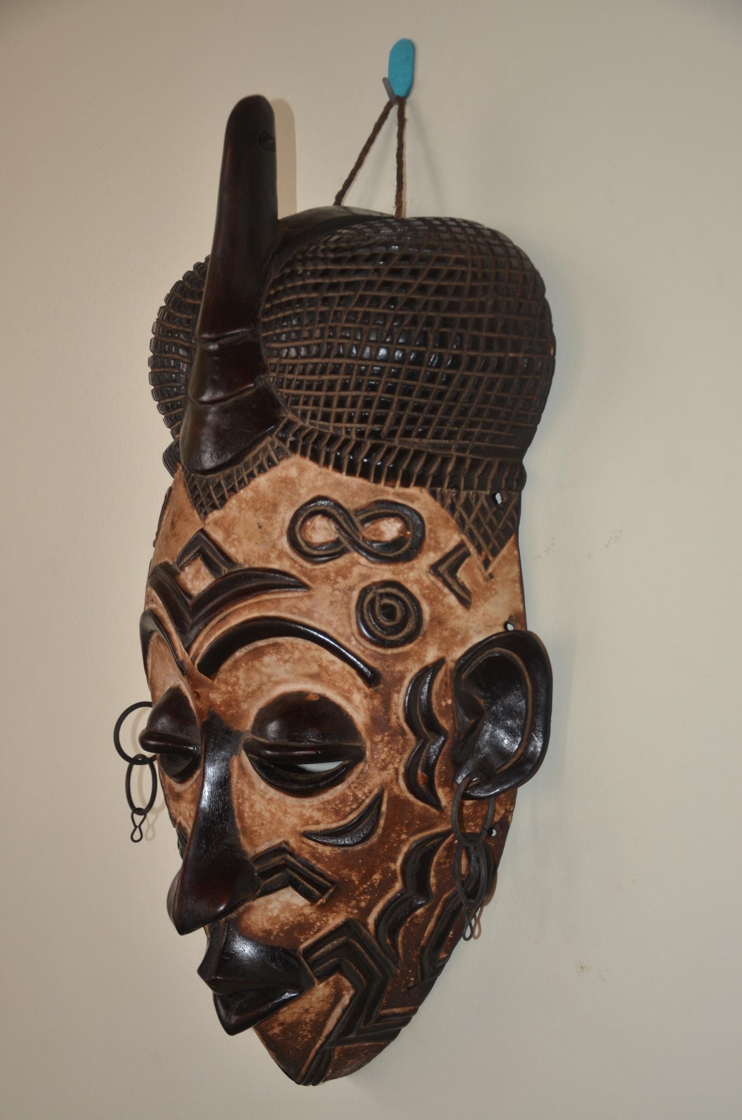 Lulua Mask – 25" Hand-Carved Wood – Intricate Congo DRC African Tribal Art