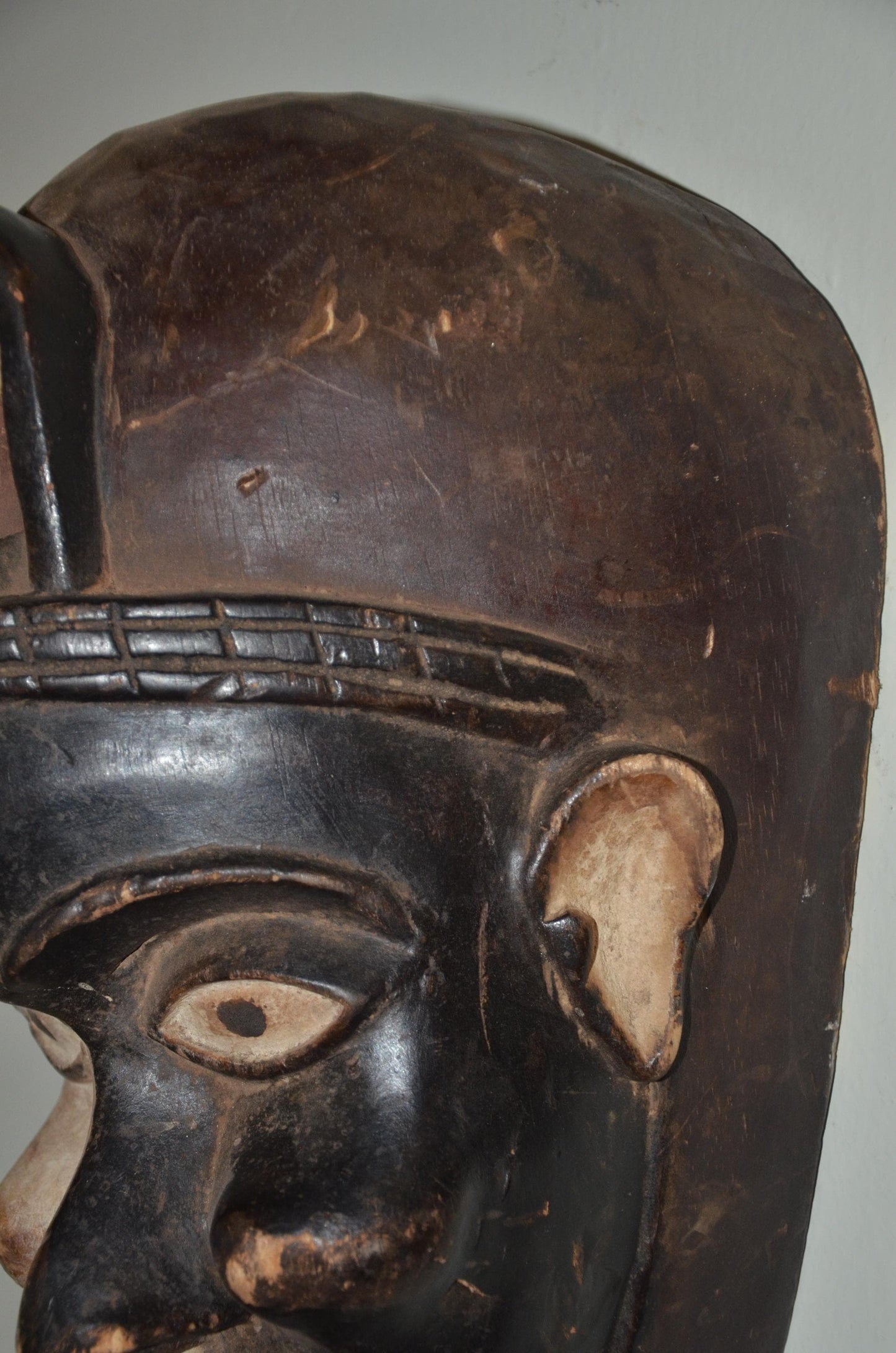 Chokwe Mwana Pwo Mask – 14" Deep-Profile Wood – Congo Female Ancestor Art