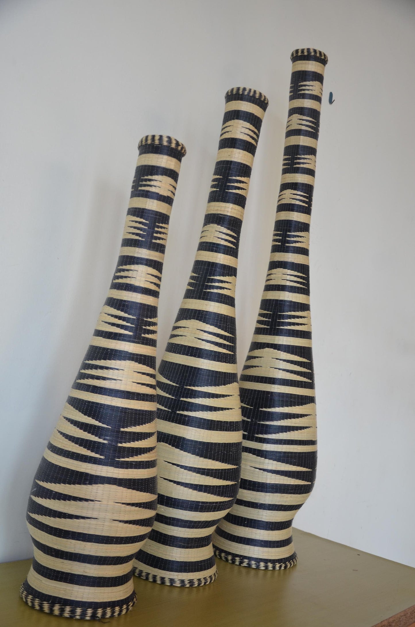 Tall 39" Rwandan Woven Vases – Handcrafted Wedding Floor Basket – Africa Art