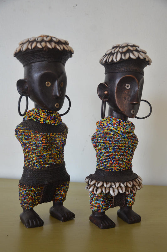 Namji Fertility Doll – 14" Hand-Carved Wood – Cameroon Dowayo Tribal Art