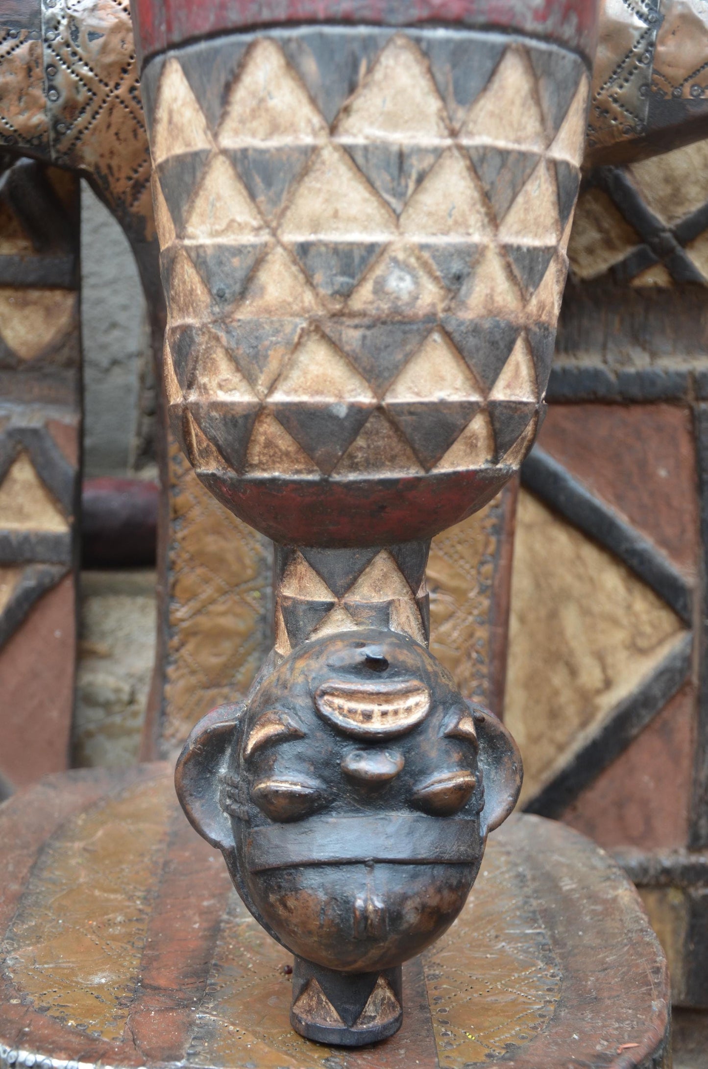 Pende Tam Tam Ceremonial Drum – Hand-Carved Wood Ritual Drum – Tribal Art