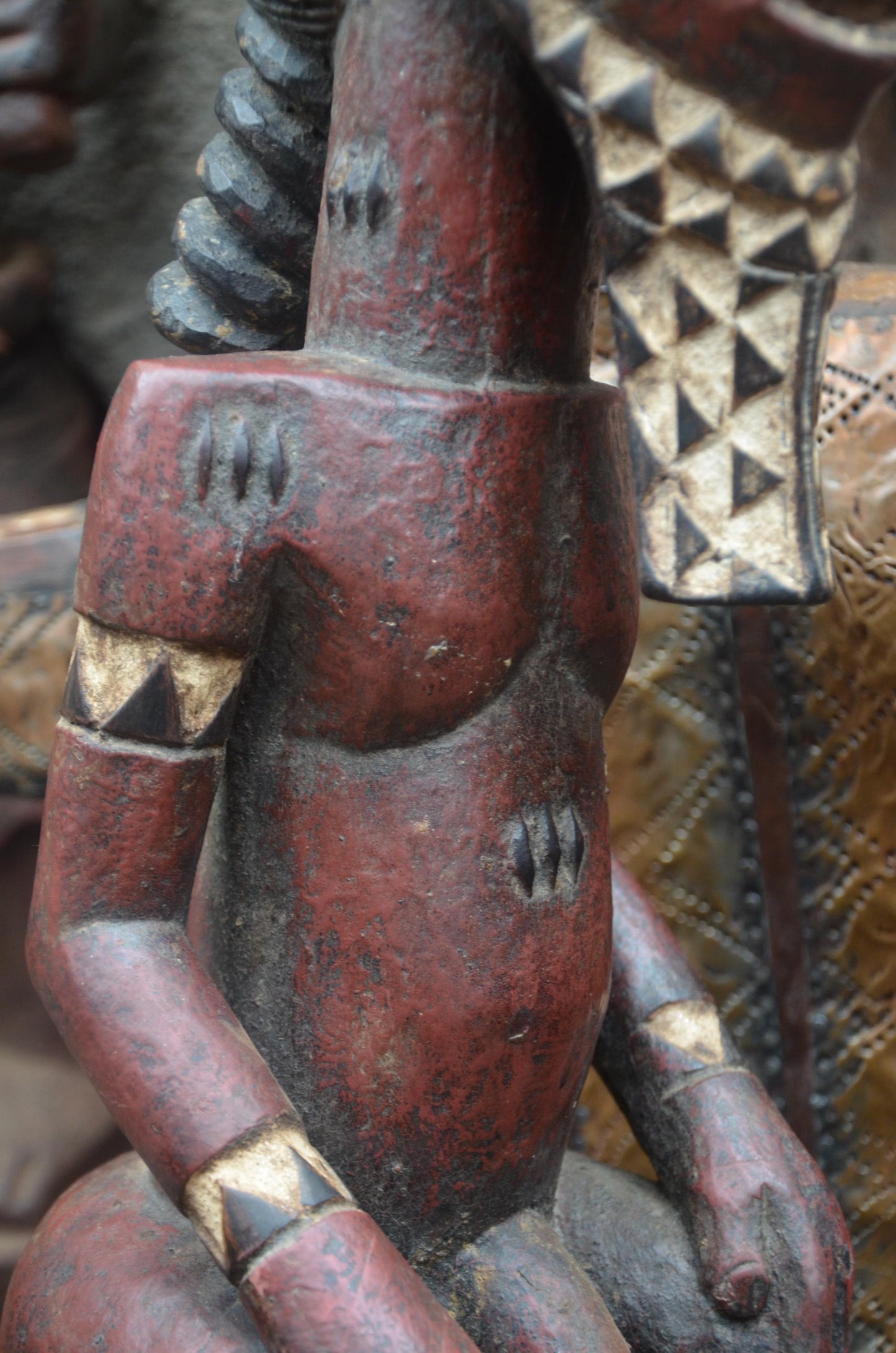 African Pende Male Statue – Hand-Carved Wood Tribal Figure – Congo Art
