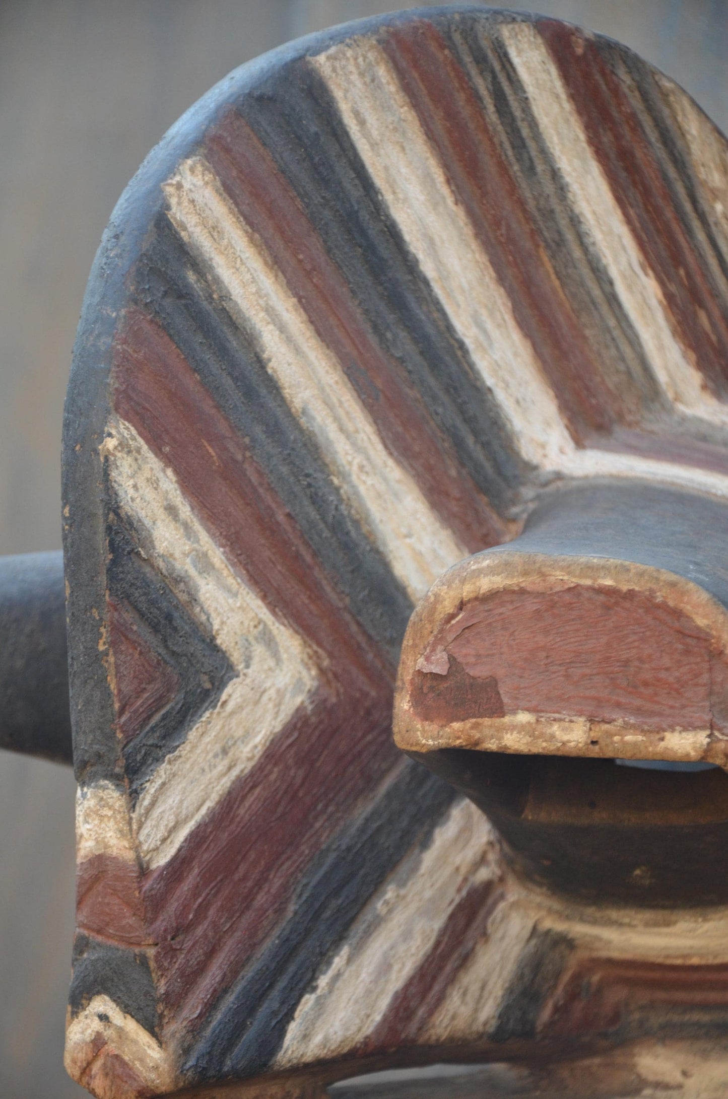 Songye Kifwebe Mask | Striped Wood Ceremonial Art | DR Congo