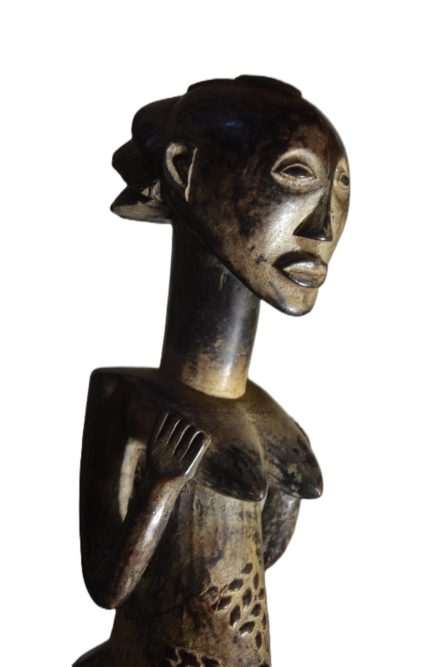 Luba Female Ancestor Figure DRC | African Wood Sculpture | Congo Tribal Statue